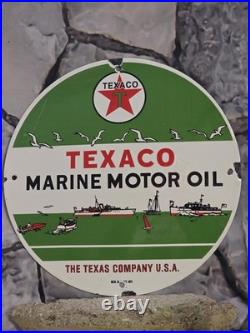 Vintage Texaco Marine Motor Oil Porcelain Sign The Texas Company 12