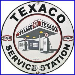 Vintage Texaco Motor Oil Porcelain Sign Texas Gasoline Gas Station Pump Plate