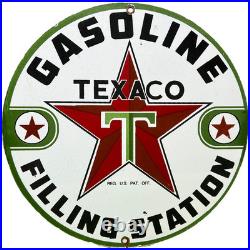 Vintage Texaco Motor Oil Porcelain Sign Texas Gasoline Gas Station Pump Plate