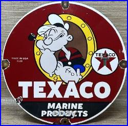 Vintage Texaco Motor Oil Porcelain Sign Texas Gasoline Gas Station Pump Plate