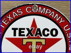 Vintage Texaco Motor Oil Porcelain Sign Texas Gasoline Gas Station Pump Plate