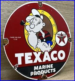 Vintage Texaco Motor Oil Porcelain Sign Texas Gasoline Gas Station Pump Plate