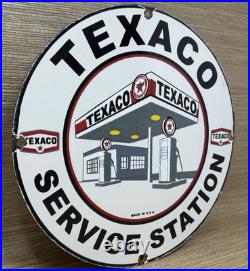 Vintage Texaco Motor Oil Porcelain Sign Texas Gasoline Gas Station Pump Plate