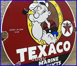 Vintage Texaco Motor Oil Porcelain Sign Texas Gasoline Gas Station Pump Plate