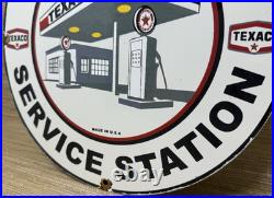 Vintage Texaco Motor Oil Porcelain Sign Texas Gasoline Gas Station Pump Plate