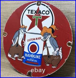Vintage Texaco Motor Oil Porcelain Sign Texas Gasoline Gas Station Pump Plate Vintage Texaco Motor Oil Porcelain Sign Texas Gasoline Gas Station Pump Plate