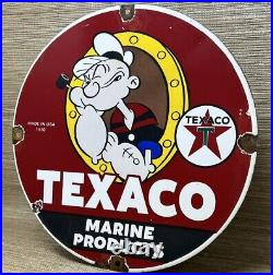 Vintage Texaco Motor Oil Porcelain Sign Texas Gasoline Gas Station Pump Plate