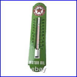 Vintage Texaco Motor Oil Sign Gas Pump Ad Sign on Porcelain Thermometer