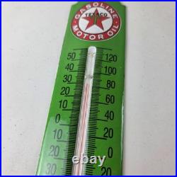 Vintage Texaco Motor Oil Sign Gas Pump Ad Sign on Porcelain Thermometer