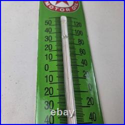 Vintage Texaco Motor Oil Sign Gas Pump Ad Sign on Porcelain Thermometer
