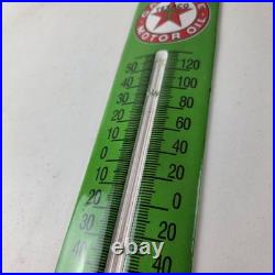 Vintage Texaco Motor Oil Sign Gas Pump Ad Sign on Porcelain Thermometer