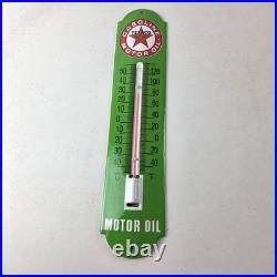 Vintage Texaco Motor Oil Sign Gas Pump Ad Sign on Porcelain Thermometer