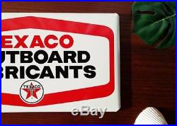 Vintage Texaco Outboard Motor Oil Lubricants Gas Station Service Sign Plaque1966