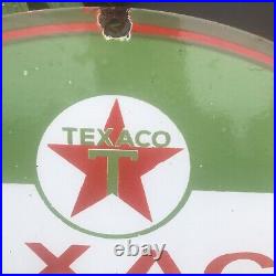 Vintage Texaco Outboard motor? Oil Dealer porcelain sign large 30