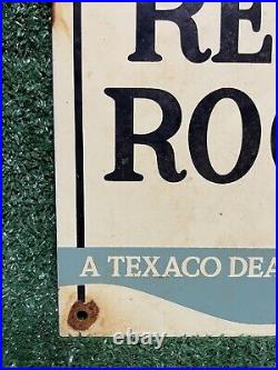 Vintage Texaco Porcelain Sign Gas Station Restroom Door Marker Motor Oil Service