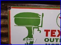 Vintage Texaco Porcelain Sign Oil Gas Outboard Boat Motor Dealer Sales Service