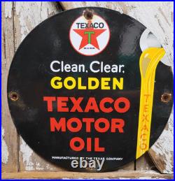 Vintage Texaco Porcelain Sign Old Golden Texas Fuel Gas Motor Oil Car Truck Lube Vintage Texaco Porcelain Sign Old Golden Texas Fuel Gas Motor Oil Car Truck Lube