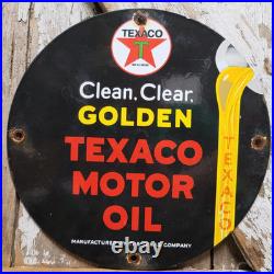 Vintage Texaco Porcelain Sign Old Golden Texas Fuel Gas Motor Oil Car Truck Lube Vintage Texaco Porcelain Sign Old Golden Texas Fuel Gas Motor Oil Car Truck Lube
