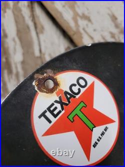 Vintage Texaco Porcelain Sign Old Golden Texas Fuel Gas Motor Oil Car Truck Lube Vintage Texaco Porcelain Sign Old Golden Texas Fuel Gas Motor Oil Car Truck Lube