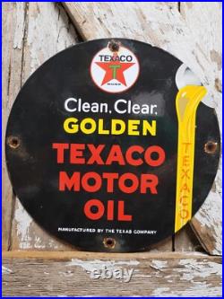 Vintage Texaco Porcelain Sign Old Golden Texas Fuel Gas Motor Oil Car Truck Lube Vintage Texaco Porcelain Sign Old Golden Texas Fuel Gas Motor Oil Car Truck Lube