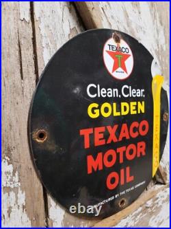 Vintage Texaco Porcelain Sign Old Golden Texas Fuel Gas Motor Oil Car Truck Lube Vintage Texaco Porcelain Sign Old Golden Texas Fuel Gas Motor Oil Car Truck Lube