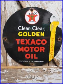 Vintage Texaco Porcelain Sign Old Golden Texas Fuel Gas Motor Oil Car Truck Lube Vintage Texaco Porcelain Sign Old Golden Texas Fuel Gas Motor Oil Car Truck Lube
