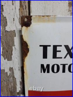 Vintage Texaco Porcelain Sign Old Motor Oil Gas Pump Plate Service Advertising