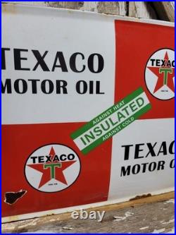 Vintage Texaco Porcelain Sign Old Motor Oil Gas Pump Plate Service Advertising