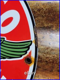 Vintage Texaco Porcelain Sign Old Motor Oil Station Service 12 Gas Pump Plate