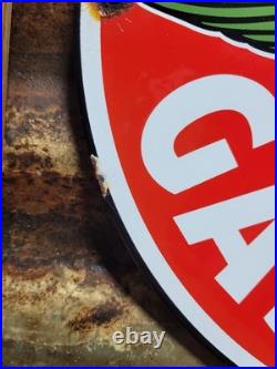 Vintage Texaco Porcelain Sign Old Motor Oil Station Service 12 Gas Pump Plate