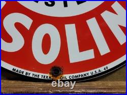 Vintage Texaco Porcelain Sign Old Motor Oil Station Service 12 Gas Pump Plate