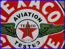 Vintage Texaco Porcelain Sign Old Motor Oil Station Service 12 Gas Pump Plate