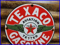 Vintage Texaco Porcelain Sign Old Motor Oil Station Service 12 Gas Pump Plate