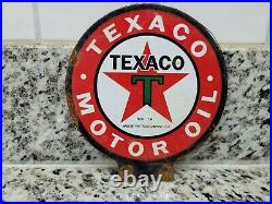 Vintage Texaco Porcelain Sign Texas Company Motor Oil Gas Service Pump Lubester