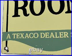 Vintage Texaco Rest Room Porcelain Sign Gas Station Pump Plate Motor Oil Service