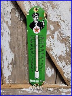 Vintage Texaco Thermometer Porcelain Sign Motor Oil Gas Station Pump Advertising