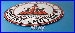 Vintage Texas Pacific Motor Oil Sign Gas Pump Porcelain Service Station Sign