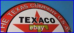 Vintage Texas Sign Texaco Gasoline Gas Motor Oil Pump Shop Porcelain Sign