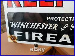 Vintage Thieves Porcelain Sign Gas Motor Oil Service Station Winchester Wesson