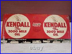 Vintage Tin Metal Motor Oil Gas Sign KENDALL Store Advertisement Org. Authentic