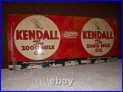 Vintage Tin Metal Motor Oil Gas Sign KENDALL Store Advertisement Org. Authentic