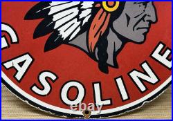 Vintage Tioga Chief Gasoline Porcelain Sign Motor Oil Gas Station Pump Musgo