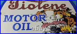 Vintage Tiolene Motor Oil Porcelain Sign Rat Fink Sign Gas Pump Plate Sign Vintage Tiolene Motor Oil Porcelain Sign Rat Fink Sign Gas Pump Plate Sign