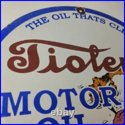 Vintage Tiolene Motor Oil Porcelain Sign Rat Fink Sign Gas Pump Plate Sign