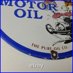 Vintage Tiolene Motor Oil Porcelain Sign Rat Fink Sign Gas Pump Plate Sign