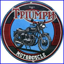 Vintage Triumph Motor Oil Porcelain Sign Gas Station Pump Plate Lubester Service