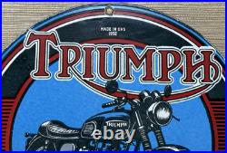 Vintage Triumph Motor Oil Porcelain Sign Gas Station Pump Plate Lubester Service