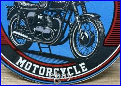 Vintage Triumph Motor Oil Porcelain Sign Gas Station Pump Plate Lubester Service