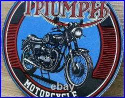 Vintage Triumph Motor Oil Porcelain Sign Gas Station Pump Plate Lubester Service