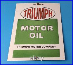 Vintage Triumph Motor Oil Sign Gas Service Pump Porcelain Gasoline Sign